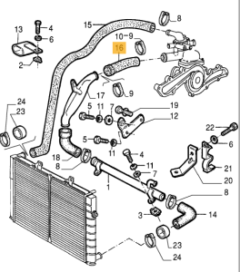 60560822  Alfa Romeo 164 3.0 V6 QV Kühlwasserschlauch Muffe