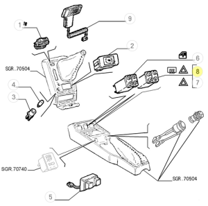60518237 113194403900 Alfa Romeo Spider 33 Schalter Warnblinker + Heizung