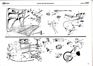 534228 / 530746 Alfa Romeo Alfasud Scharnier Rechts 40 mm [Nr. 36 auf Skizze]