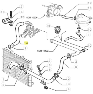 60510276 Alfa Romeo 164 3.0 24V (from 92) Radiator Hose