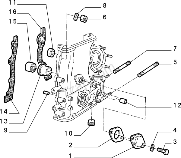 60506889 Alfa Romeo 75 / 155 / 164 / Spider S4 Dichtung Motor vorne [Nr. 14 auf Skizze]