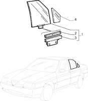 60509738 Alfa Romeo 164 Glas Rear Door RH (Drawing Nr. 4)