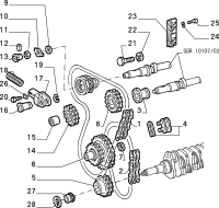 14048611  Alfa Romeo 75 / 164 / 4-Zylinder / Sicherungs-Mutter Nockenwelle (Skizze Nr. 22)