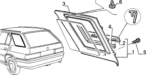 60505140 Alfa Romeo 33 Sportwagon Profilleiste Seitenscheibe Rechts (Skizze Nr. 4)