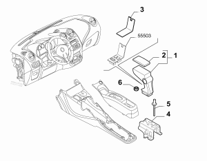 735462116 Alfa Romeo MiTo Cover Armrest (Drawing Nr. 3)