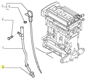 46413484 / 60676544 / Alfa Romeo GTV Spider 916 / GT / 166 / 156 / 155 / 147 / 146 / 145 / Fiat & Lancia Gasket Oil Dipstick