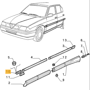 60526031 Alfa Romeo 33 (90-94) Front Moulding LH Wing