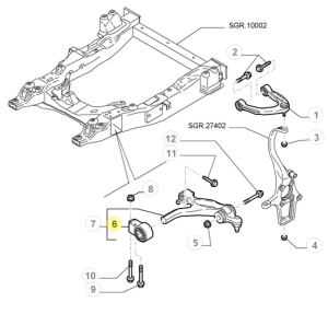 50708722 Alfa Romeo Brera Spider 939 Buchse Querlenker Hinten Rechts