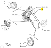 60814847 / 60813506 / 46540546 Alfa Romeo 145/146/147/156 1.9 JTDM & Fiat & Lancia Keilrippenriemen L=1036