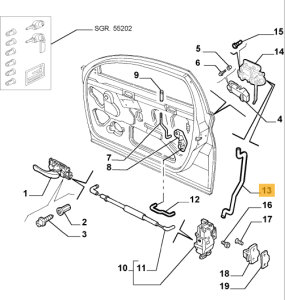 60662538 Alfa Romeo 166 Tie Rod Front Door Lock RH