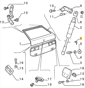 230000541 / 60501231 Alfa Romeo 33 Klemmstück Schaltgestänge / Kofferraum