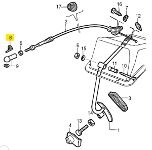 230000541 / 60501231 Alfa Romeo 33 Klemmstück Schaltgestänge / Kofferraum