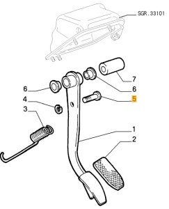 60501333 Alfa Romeo 33 / Alfasud Sprint Pin Clutch Pedal...
