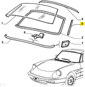 60587062 Alfa Romeo Spider 105 / 115 Zierleiste Frontscheibenrahmen rechts