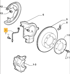 60808147 / 7720760 Alfa Romeo 155 & Fiat & Lancia Front Electric Cable Brake