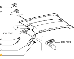 60562725 Alfa Romeo 33 Clip Roof Liner