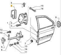 60567982 / 60502385 Alfa Romeo 164 & 33 obere Distanzscheibe Türschließung hinten