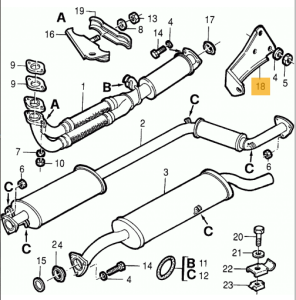 60542806 60511512 164200912302 Alfa Romeo 164 2.0 T.S. Halter Auspuff
