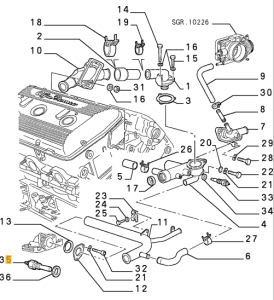 7647004 Alfa Romeo 75/155/164/ GTV Spider 916 & Fiat & Lancia Sensor Kühlmitteltemperatur