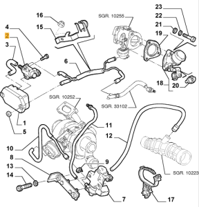 46767324 / 46813570 Alfa Romeo 147 & GT 937 Steuerventil Abgasrückführung