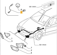 60589905 Alfa Romeo 145 / 146 / 155 Elektrische Leitung für Nebelscheinwerfer