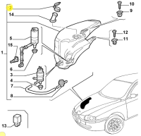 46744602 Alfa Romeo 147 / GT 937 & Fiat & Lancia Crew Cap Wiper Water