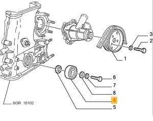 46424716 Alfa Romeo 145/6 / 155 / 164 & Fiat & Lancia Spannrolle