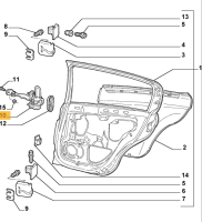 46790382 Alfa Romeo 147 Rear Door Check RH