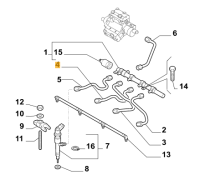 55204725 Alfa Romeo & Fiat & Lancia Fuel Pipe Cylinder 1