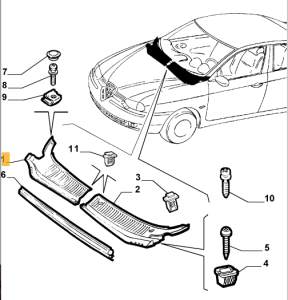 60672027 Alfa Romeo 156 Cover RH Wind Shaft