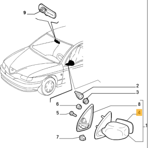 60779163 Alfa Romeo 145 & 146 Rückspiegelglas rechts