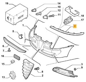 46559916 Alfa Romeo 147 Zierleiste Stoßstange vorne links