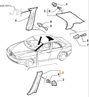 156016629 Alfa Romeo 156 A-Säule innere Verkleidung links