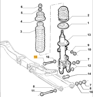 60625097 Alfa Romeo 147/156/GT 937 & Lancia Thesis Schraube Stoßdämpfer hinten