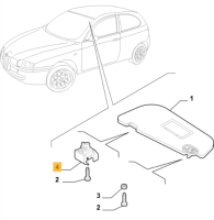 735345378 Alfa Romeo 147 & GT 937 Halterung Sonnenblende