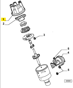 11900050110402 / 60735405 Alfa Romeo 75/SZ/RZ & 6/90 & Alfetta GTV6 Verteilerkappe