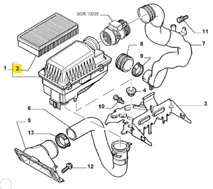 9463624880 Fiat Ulysse/Scudo & Lancia Z/Phedra Luftfilter