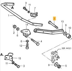 60801427 / 82398428 Alfa Romeo 164 Screw Rear Axle