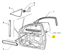 60620738 Alfa Romeo 156 Lower Window Moulding RH