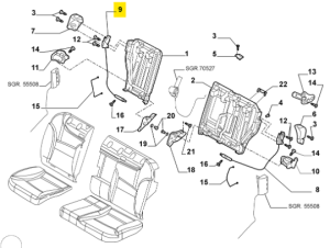 185365480 Fiat Lock Rear Seat RH