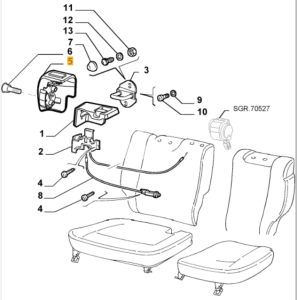 183549060 Alfa Romeo 147 Lock Rear Seat RH