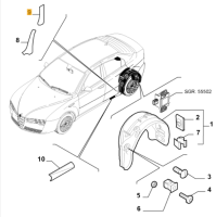 50507801 Alfa Romeo 159 Klebestreifen Kotflügel hinten rechts