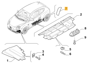 50520016 Alfa Romeo Mito Schutz Folie hinten rechts