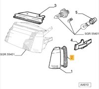 60743093 / 16400420100002 Alfa Romeo 164 Dichtung Scheinwerfer rechts