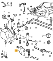 1122523 / 164004115500 Alfa Romeo 164 Spritzdüse Scheinwerfer links