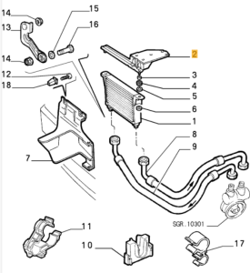 7610183 / 60806029 Alfa Romeo 145/146/155 & Fiat & Lancia Halter Ölkühler