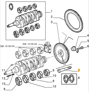 60534380 Alfa Romeo 75 & 90 & Alfetta 116 Screw Cardan Shaft