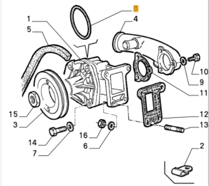 60564006 Alfa Romeo 33 & 155 & 164 Seal Gasket 1,78x88,62 Water Pump