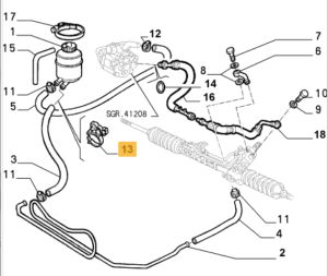 60586233 Alfa Romeo 145/146 & 155 & GTV Spider 916 Schelle Servolenkung