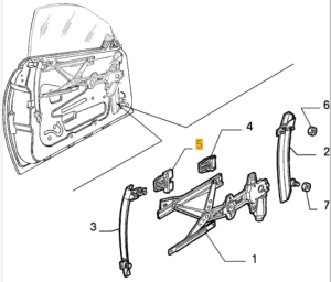 60585986 Alfa Romeo GTV Spider 916 Gleitstein Fensterheber hinten rechts